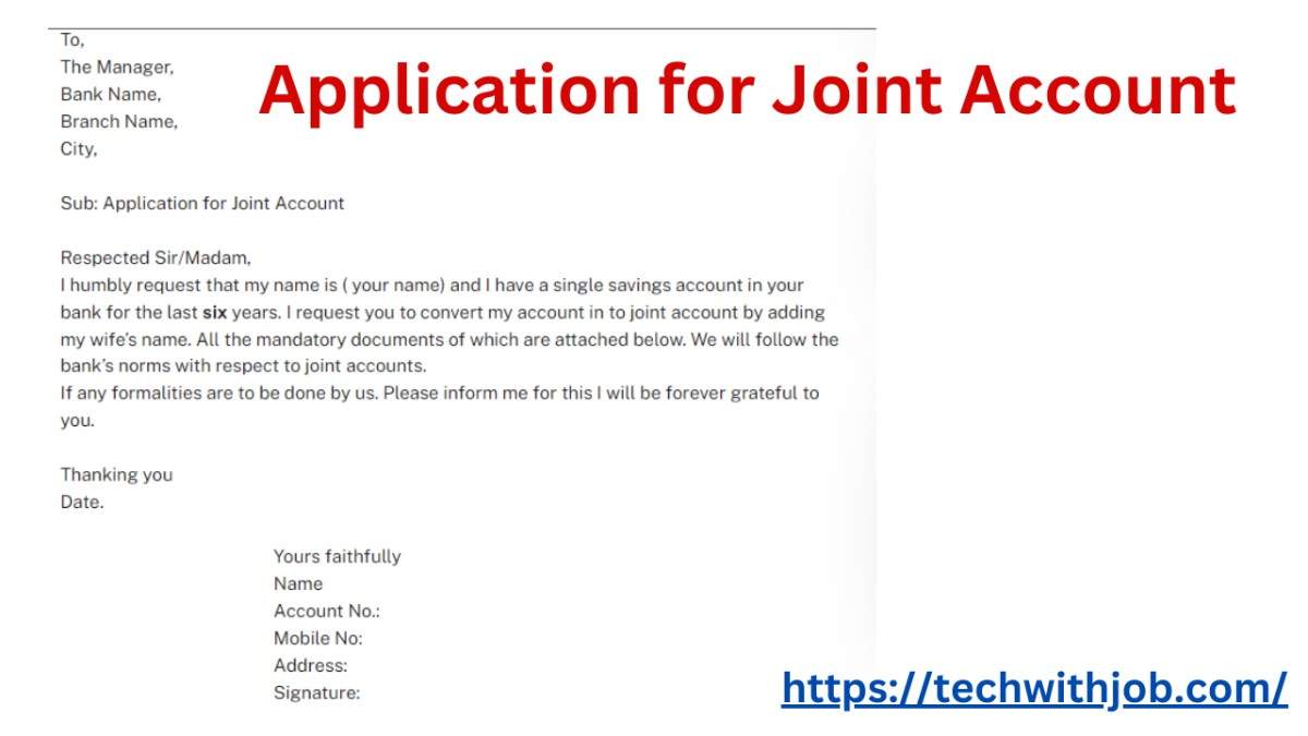 Application for Joint Account